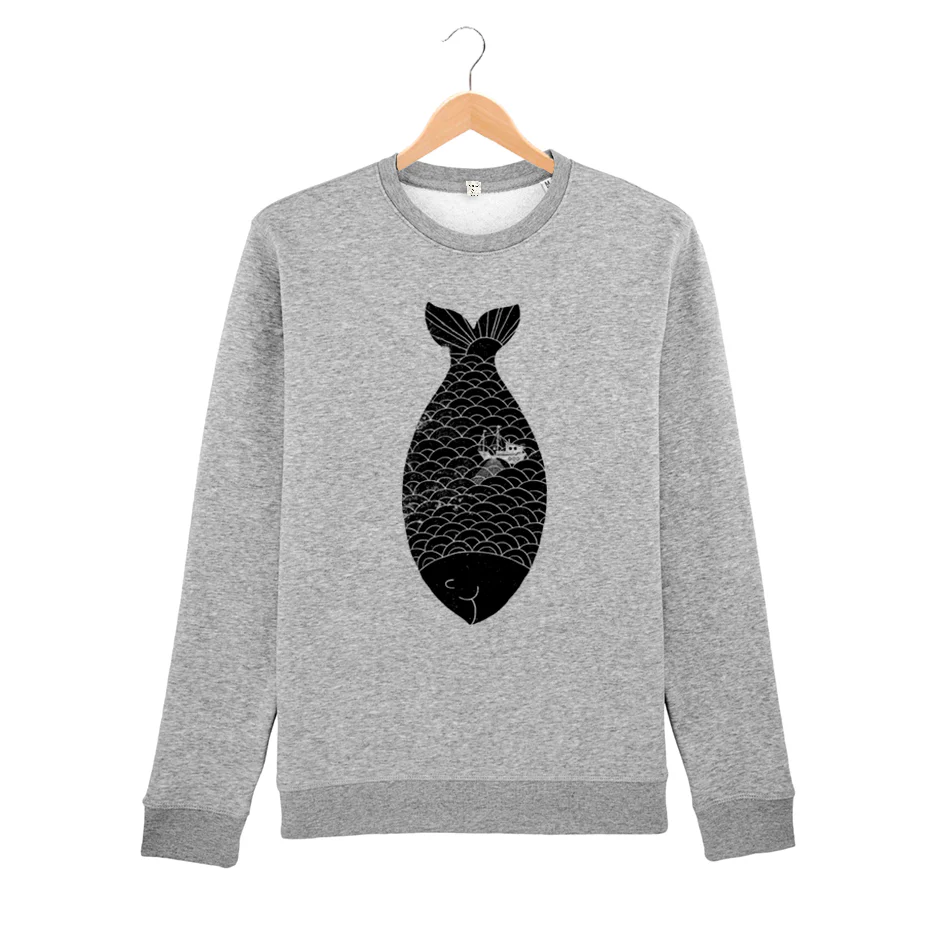 Fishing in a Fish Sweatshirt